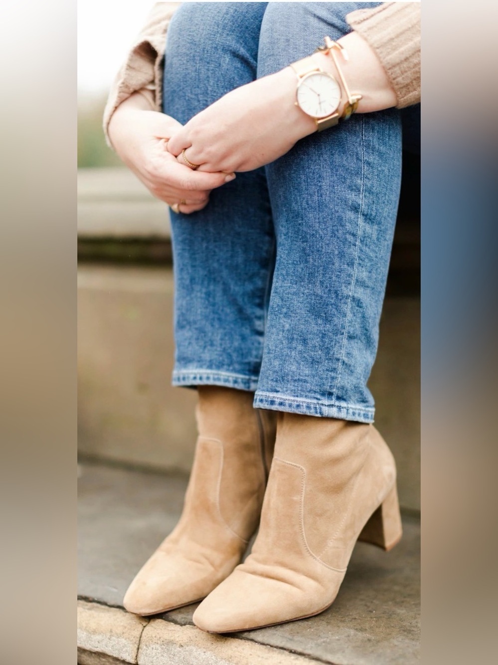 Inez Paz 70 Stretch boots in Ginger Suede in size 7.5 Wide